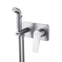 Смеситель Lemark Bronx LM3720GM с гигиеническим душем, встраиваемый, графит Смеситель Lemark Bronx LM3720GM с гигиеническим душем, встраиваемый, графит