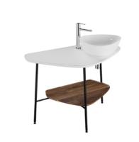 Консоль под раковину Vitra Plural правая 62581, белая матовая/американский орех Консоль под раковину Vitra Plural правая 62581, белая матовая/американский орех