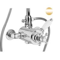 Смеситель с термостатом Cezares Elite ELITE-D-T-03/24-Bi для душа золото 24 карата