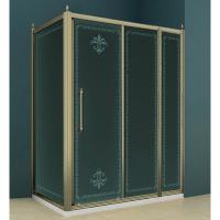 Душевой уголок Cezares Retro RETRO-AH-11-30+120/90-SCORREVOLE-CP-Br 30+120x90 стекло прозрачное с матовым узором/бронза