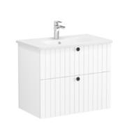 Тумба подвесная с раковиной Vitra Root Groove 80 см 69436, белая матовая Тумба подвесная с раковиной Vitra Root Groove 80 см 69436, белая матовая