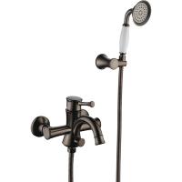 Смеситель Lemark Peretto LM6302RB для ванны с монолитным изливом, настенный, черный кофе Смеситель Lemark Peretto LM6302RB для ванны с монолитным изливом, настенный, черный кофе