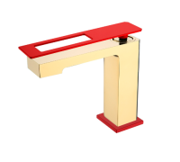 Смеситель для раковины Boheme Q 141-GR, золото/красный