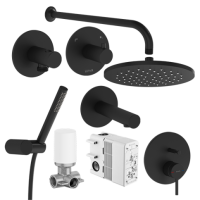 Душевая система Vitra Origin A49284EXP 3х позиционная, черная матовая Душевая система Vitra Origin A49284EXP 3х позиционная, черная матовая