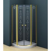 Душевой уголок Cezares Royal Palace ROYAL PALACE-A-R-2-90-CP-G 90x90 стекло прозрачное с матовым узором/золото