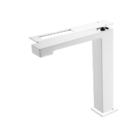 Смеситель для раковины высокий Boheme Q 142-WCR, белый/хром