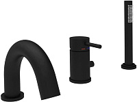 Смеситель на борт ванны Paffoni Light LIG047NO, черный матовый