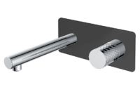 Смеситель для раковины встраиваемый в стену Boheme Stick 125-BCR, черный матовый/хром