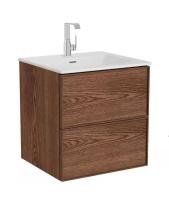 Тумба подвесная с раковиной Vitra Edge 60 см 67154, ореховое дерево Тумба подвесная с раковиной Vitra Edge 60 см 67154, ореховое дерево