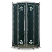 Душевой уголок Cezares Retro RETRO-A-R-2-100-SCORREVOLE-CP-Br 100x100 стекло прозрачное с матовым узором/бронза