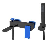 Смеситель для ванны Boheme Q 143-BUW.2, черный/синий