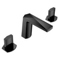 Смеситель для раковины на 3 отверстия Boheme Venturo 150-B-ICE черный, ручка ICE