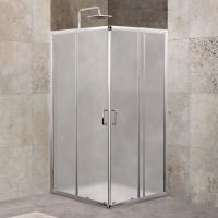 Душевой угол BelBagno Unique UNIQUE-A-2-85/100-P-Cr 85-100*85-100*190 см, стекло структурированное/профиль хром