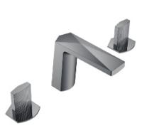 Смеситель для раковины на 3 отверстия Boheme Venturo 150-SGM-TOUCH черный хром, ручка TOUCH