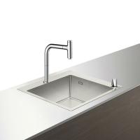 Мойка кухонная Hansgrohe C71-F450-06 43201800 55x50 + смеситель нержавеющая сталь
