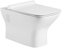 Унитаз подвесной безободковый Aquanet Rimless Cube-W CL-12248D белый, сиденье микролиф