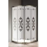 Душевой уголок Cezares Giubileo GIUBILEO-R-2-90-SCORREVOLE-PP-St 90x90 стекло матовое с прозрачным узором/сатин