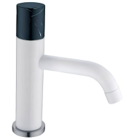 Смеситель для раковины Boheme Stick 121-W-MR-BLACK, белый глянец/черный мрамор