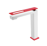 Смеситель для раковины высокий Boheme Q 142-WR, белый/красный