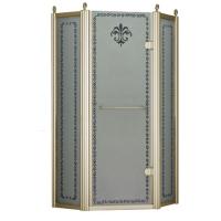 Душевой уголок Cezares Retro RETRO-P-1-90-PP-Br-R 90x90 правый стекло матовое с прозрачным узором/бронза