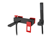 Смеситель для ванны Boheme Q 143-BR, черный/красный