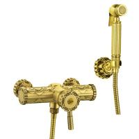 Смеситель Lemark Jasmine LM6618B настенный с гигиеническим душем, бронза