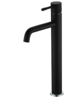 Смеситель для раковины высокий Boheme Uno 462-BCR, черный матовый/хром