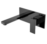 Смеситель для раковины встраиваемый в стену Boheme Qubic 475-SGM, черный хром