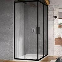 Душевой уголок Ravak Blix X1LM40300Z1 Прозрачное стекло / Черный 80x80