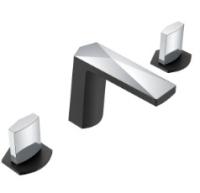 Смеситель для раковины на 3 отверстия Boheme Venturo 150-BCR-ICE черный/хром, ручка ICE