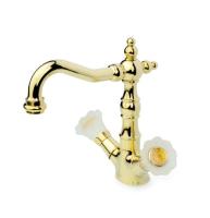 Смеситель для раковины высокий Boheme Camelia 292-Camelia, золото