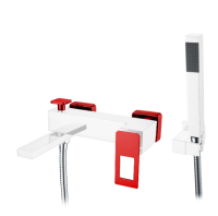 Смеситель для ванны Boheme Q 143-WR, белый/красный Смеситель для ванны Boheme Q 143-WR, белый/красный