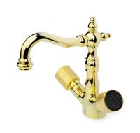Смеситель для раковины высокий Boheme ROYAL CRYSTAL 292-Royal/CRST black, золото