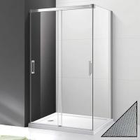 Душевой уголок Cezares Tandem SOFT-AH-2-120/90-P-Cr-R Хром / Рифлёное стекло 120х190