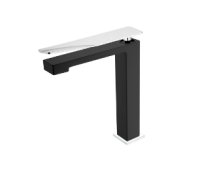 Смеситель для раковины высокий Boheme Q 142-BCR.2, черный/хром