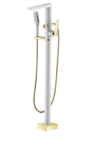 Смеситель напольный для ванны Boheme VENTURO 389-W, белый глянец/золото