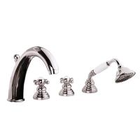 Смеситель Gattoni Vivaldi 1240012С0cr Для ванны на борт ванны Хром (ручка белая) Смеситель Gattoni Vivaldi 1240012С0cr Для ванны на борт ванны Хром (ручка белая)