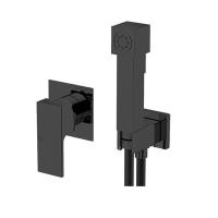 Смеситель с гигиеническим душем Gattoni Kubik 2511/25NO.SS С внутренней частью Черный матовый Смеситель с гигиеническим душем Gattoni Kubik 2511/25NO.SS С внутренней частью Черный матовый