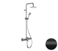 Душевая система термостатическая с изливом Remer EQ34A8MPUFM25NO, черный матовый