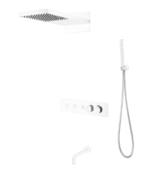 Душевая система с изливом Boheme Fusion термостат 131-2-MW, белая матовая