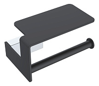 Бумагодержатель с полкой Boheme Q 10941-CR-B, черный/хром