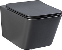 Унитаз подвесной безободковый Aquanet Rimless Tavr-W BL-103N-WHT черный матовый, сиденье микролифт