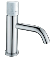 Смеситель для раковины Boheme Stick 121-CR-MR-W, хром/белый мрамор