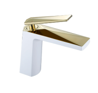 Смеситель для раковины Boheme VENTURO 381-W, белый/золото