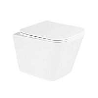 Унитаз подвесной безободковый BelBagno DUE BB3103CHR/SC, сиденье микролифт 