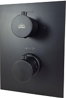 Встраиваемый смеситель для ванны и душа Paffoni Light LIQ518NO/M термостат, черный матовый