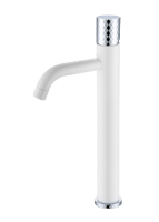 Смеситель для раковины высокий Boheme Stick 122-WCR, белый глянец/хром