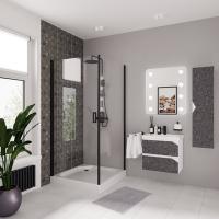 Душевой уголок Niagara Nova NG-6804-08 BLACK Прозрачное стекло  / Черный 100х100