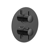 Смеситель с термостатом Cisal Less New LN01820040 Для ванны и душа  Черный матовый