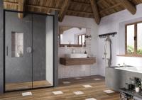 Дверь в нишу RAVAK Blix Slim BLSDP2-110 X0PMD0300Z1 110*195 см, профиль черный/стекло прозрачное